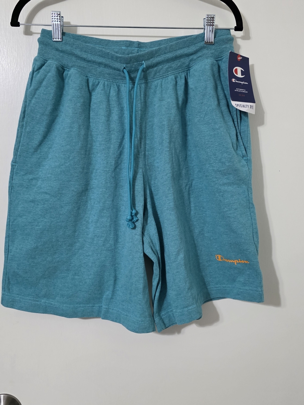 Champion Men's Teal Athletic Drawstring Shorts-Medium